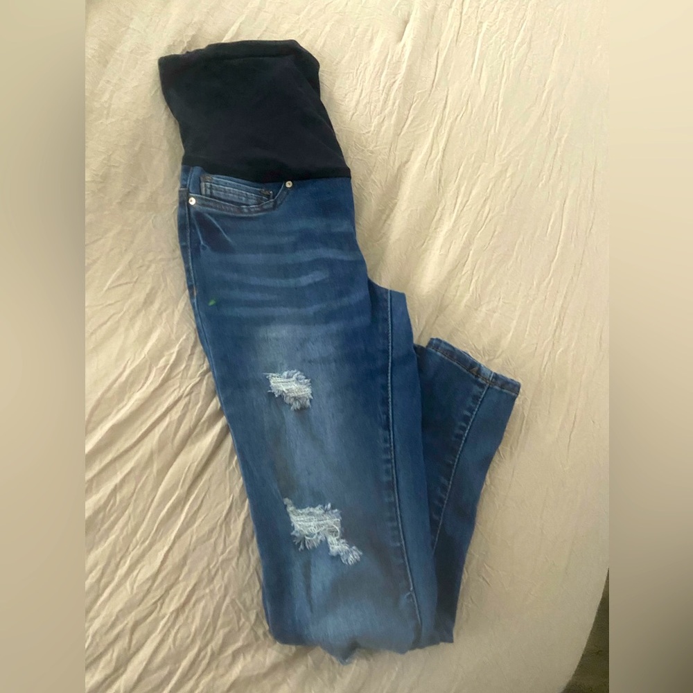 Maternity ripped jeans
